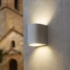 Applique Da Esterno-Top Light Applique aosta grigia per esterno balcone bi emissione ip55