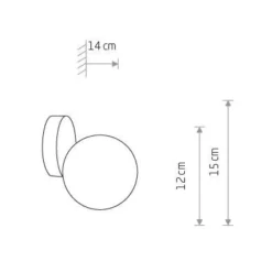 Applique Da Bagno-Selezionato da Mazzolaluce Applique bagni sfera in vetro bianco metallo ottone ip44
