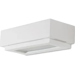 Applique Da Parete-Selezionato da Mazzolaluce Applique bianca ceramica gesso verniciabile squadrata