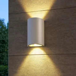 Applique Da Esterno-Selezionato da Mazzolaluce Applique bianca da esterno balcone moderna biemissione luce led 12w 3000k