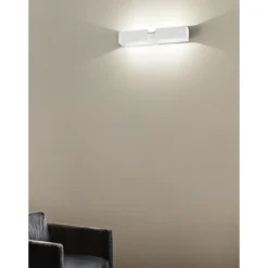 Applique Da Parete-IsyLuce Applique bianca design moderna graffa led 40w 4000k