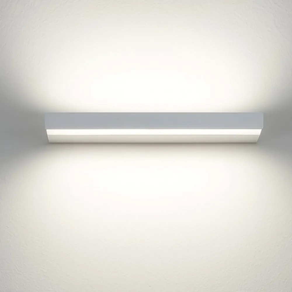 Applique Da Parete-IsyLuce Applique bianca plate duplex moderna led 40w 3000k 4000k