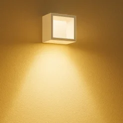 Applique Da Esterno-Selezionato da Mazzolaluce Applique bianca per esterni cubo bianco moderno led 9w 4000k