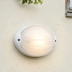 Applique Da Esterno-Selezionato da Mazzolaluce Applique bianca per esterni design ovale led 7w 4000k ip65