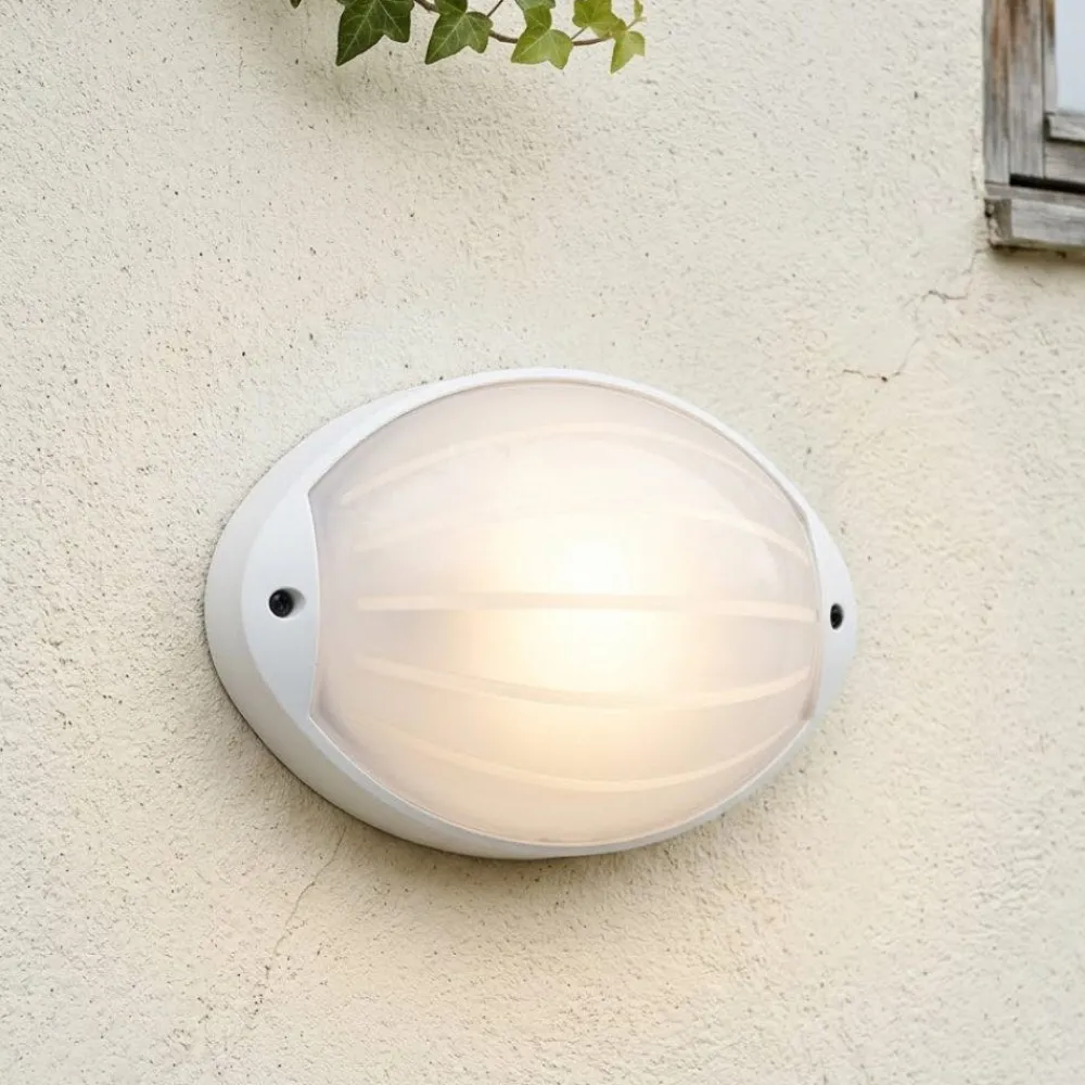 Applique Da Esterno-Selezionato da Mazzolaluce Applique bianca per esterni design ovale led 7w 4000k ip65