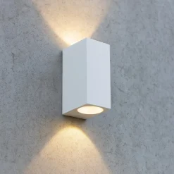 Applique Da Esterno-Selezionato da Mazzolaluce Applique bianca per esterno squadrato luce sopra sotto ip44