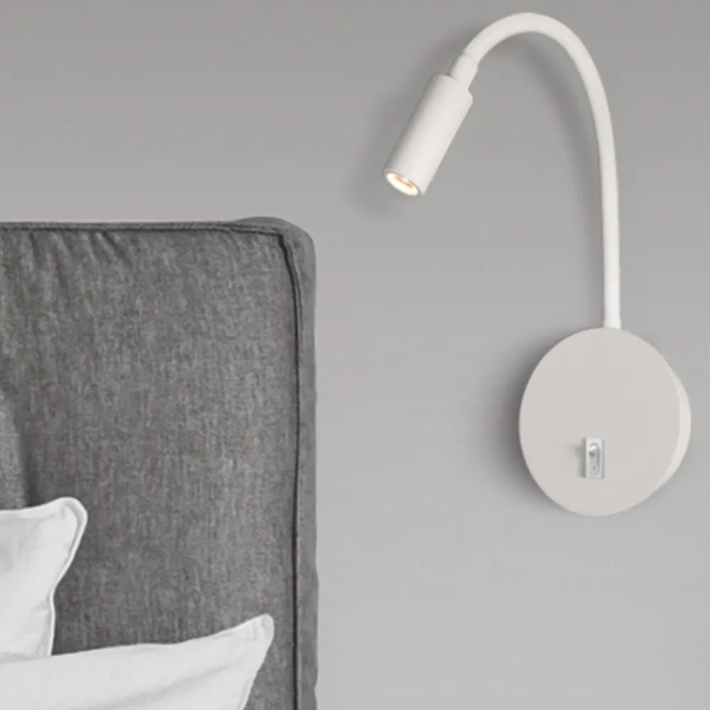 Applique Camera Da Letto-Selezionato da Mazzolaluce Applique bianco comodino orientabile per camera da letto led 3w 3000k