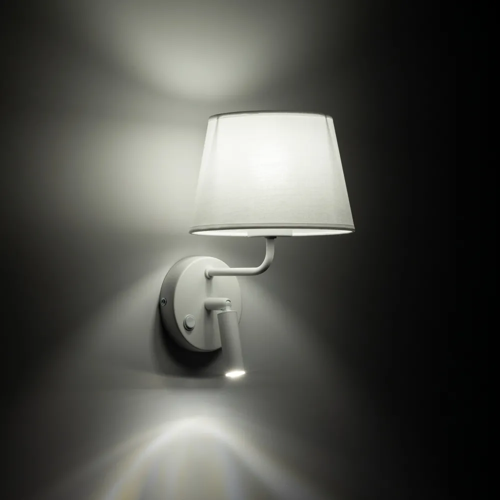 Applique Camera Da Letto-Selezionato da Mazzolaluce Applique bianco con interruttori doppia luce per comodini camera da letto