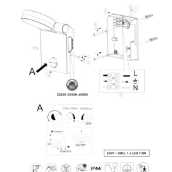 Applique Da Esterno-Selezionato da Mazzolaluce Applique bianco da esterno sensore movimento led 7w 2300k 3000k 4000k