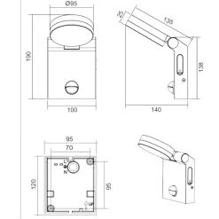 Applique Da Esterno-Selezionato da Mazzolaluce Applique bianco da esterno sensore movimento led 7w 2300k 3000k 4000k