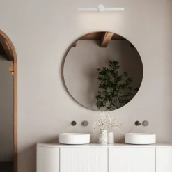 Applique Da Bagno-Selezionato da Mazzolaluce Applique bianco design squadrato per specchio da bagno