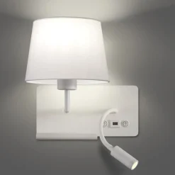 Applique Camera Da Letto-Selezionato da Mazzolaluce Applique bianco destro er comodino usb mensola luce da lettura moderna