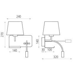 Applique Camera Da Letto-Selezionato da Mazzolaluce Applique bianco destro er comodino usb mensola luce da lettura moderna
