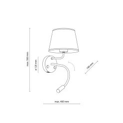 Applique Camera Da Letto-Selezionato da Mazzolaluce Applique bianco doppia luce presa usb per comodino camera da letto moderna