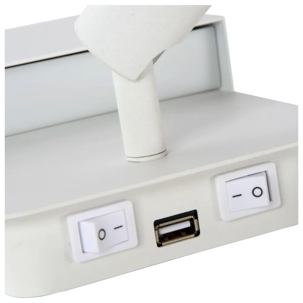 Applique Camera Da Letto-Selezionato da Mazzolaluce Applique bianco due luci per comodino camera da letto presa usb