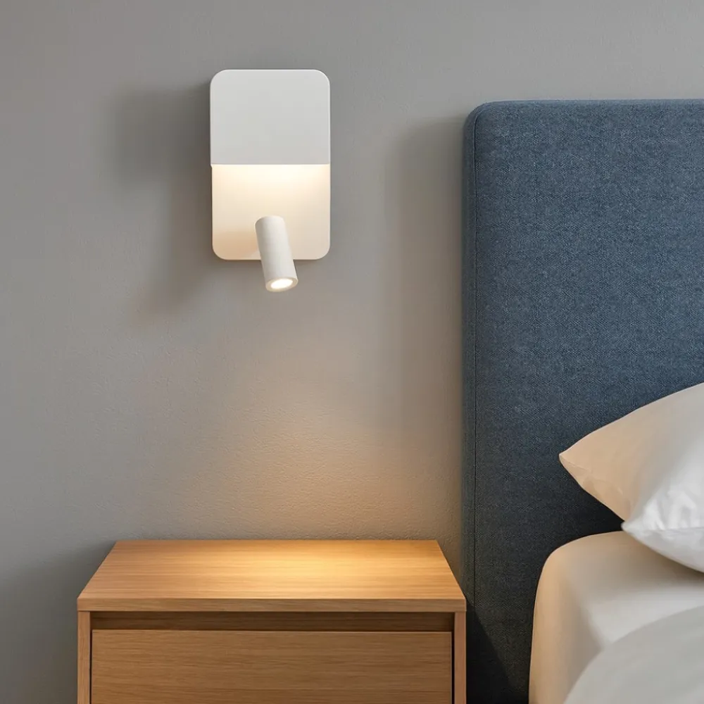 Applique Camera Da Letto-Selezionato da Mazzolaluce Applique bianco due luci per comodino camera da letto presa usb