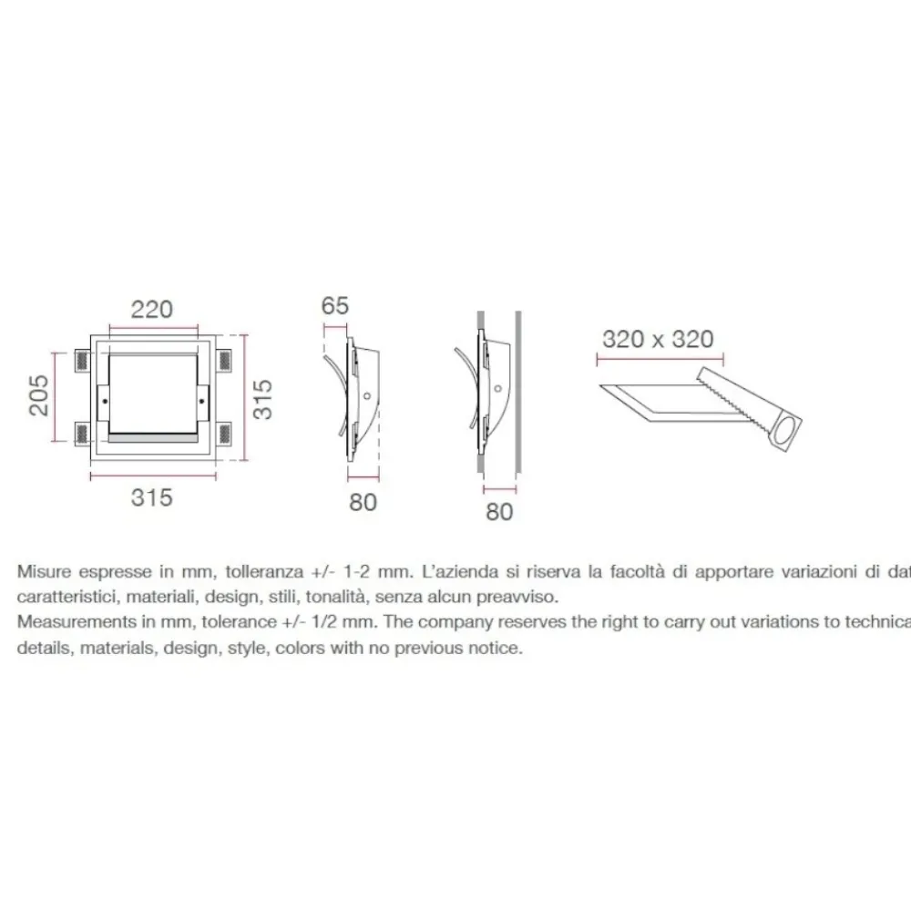 Applique Da Parete-Selezionato da Mazzolaluce Applique bianco lampada vela da incasso a parete gesso cristaly 16.5w 4000k