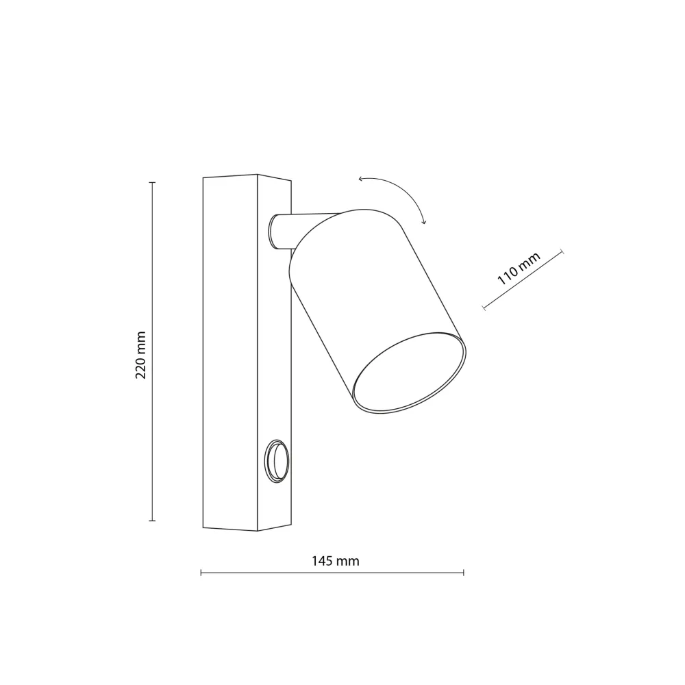 Applique Camera Da Letto-Selezionato da Mazzolaluce Applique bianco orientabile con interruttore per comodino camera da letto