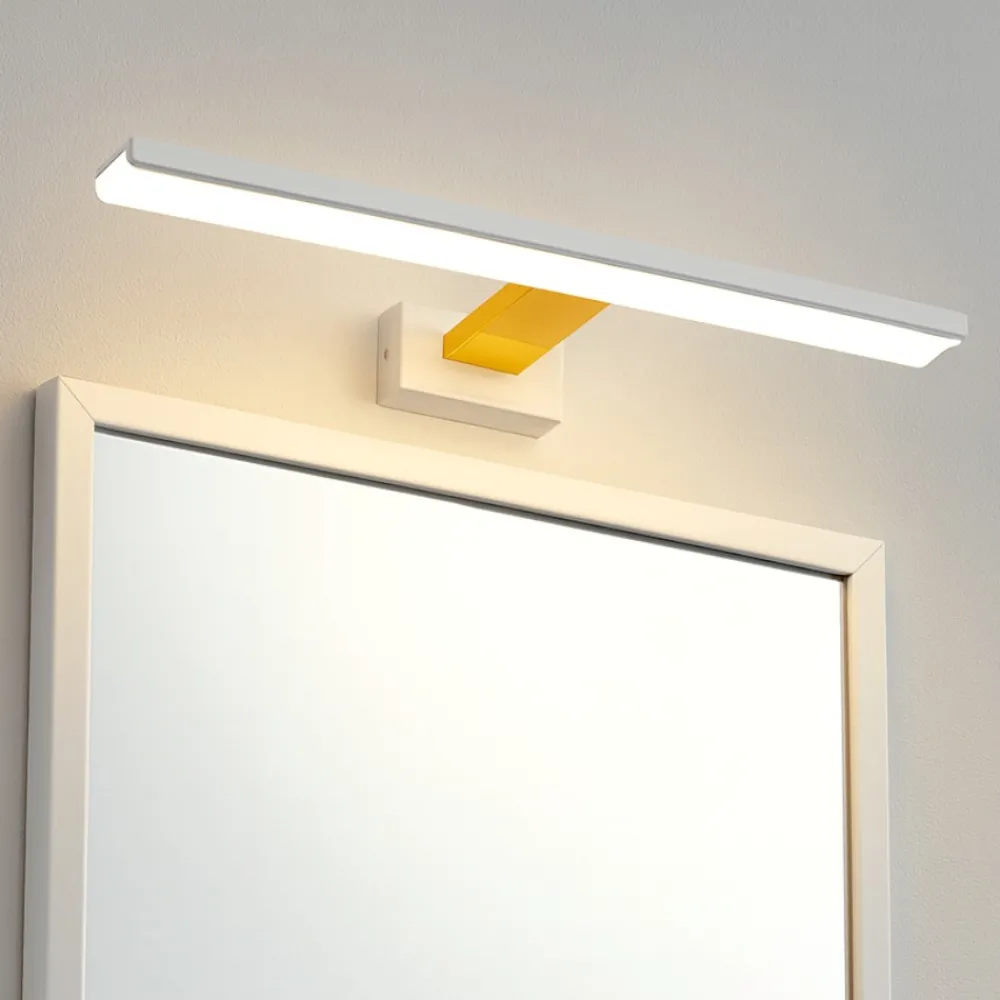 Applique Da Bagno-Selezionato da Mazzolaluce Applique bianco oro per specchio bagno 14w 4000k fp