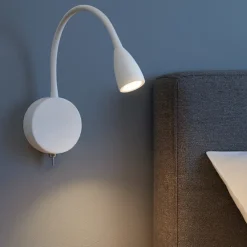 Applique Camera Da Letto-Selezionato da Mazzolaluce Applique bianco per comodino camera da letto 3w 3000k orientabile con interruttore