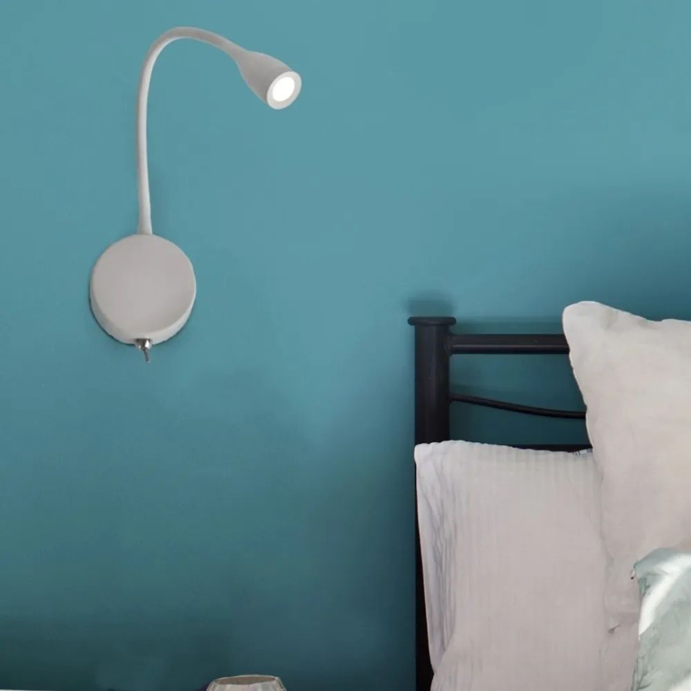 Applique Camera Da Letto-Selezionato da Mazzolaluce Applique bianco per comodino camera da letto 3w 3000k orientabile con interruttore