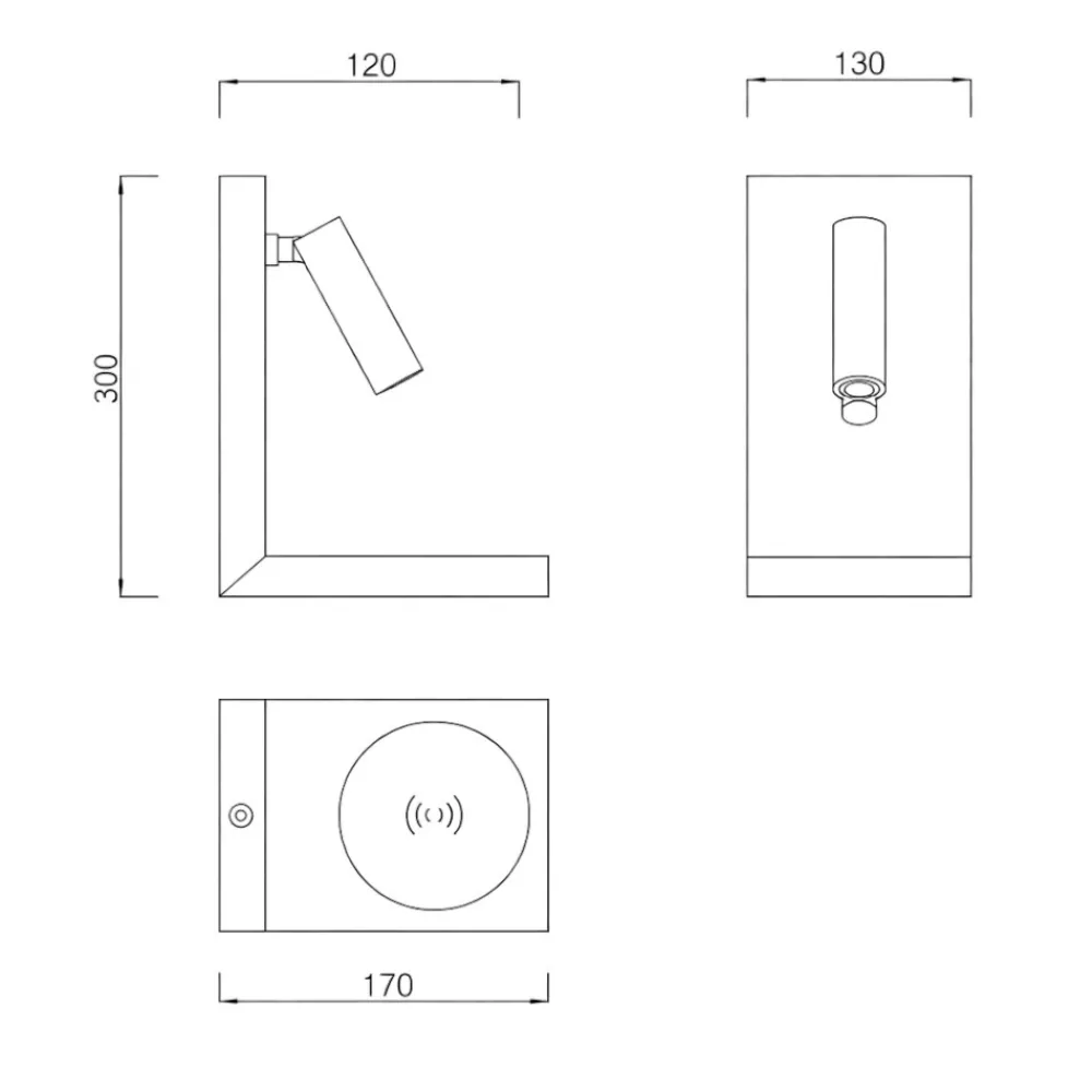 Applique Camera Da Letto-Selezionato da Mazzolaluce Applique bianco per comodino camera da letto ricarica wireless induzione