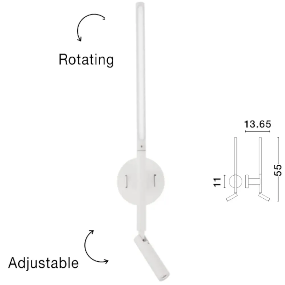 Applique Camera Da Letto-Selezionato da Mazzolaluce Applique bianco per comodino led 6w 3000k orientabile