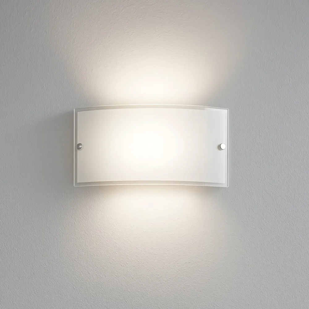 Applique Da Parete-Perenz Illuminazione Applique bianco vetro curvo per interno moderni