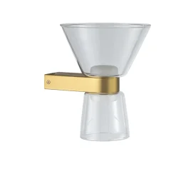 Applique Da Parete-Selezionato da Mazzolaluce Applique biemissione oro vetro trasparente stile contemporaneo