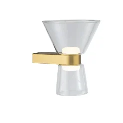 Applique Da Parete-Selezionato da Mazzolaluce Applique biemissione oro vetro trasparente stile contemporaneo