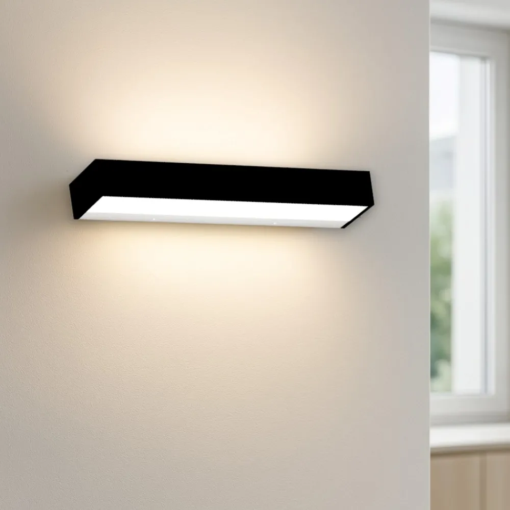 Applique Da Parete-Top Light Applique bios nera moderna 18w 3000k 4000k rettangolare