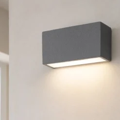 Applique Da Parete-Linea Light Applique box w1 mono emissione led 6w 2700k finitura cemento