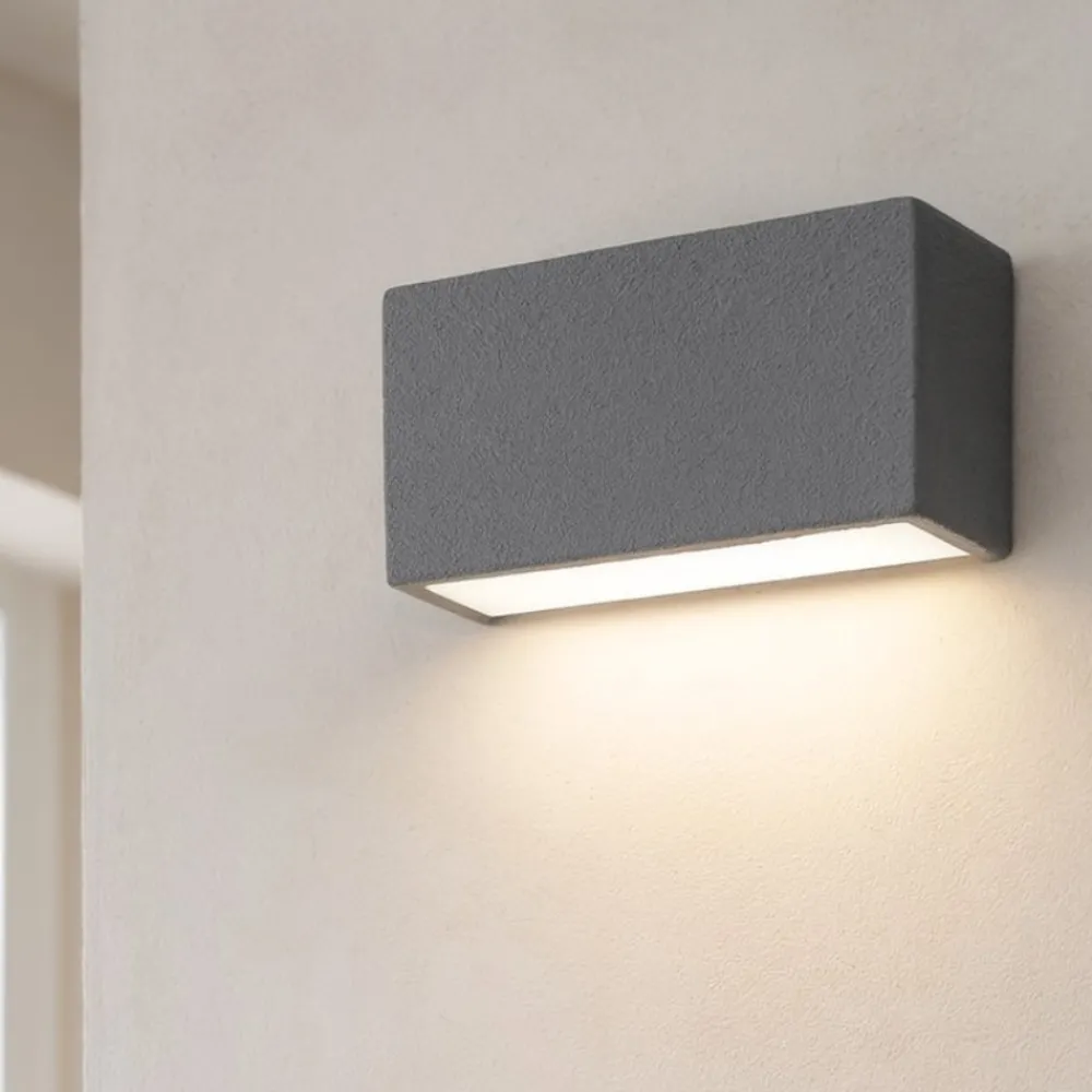 Applique Da Parete-Linea Light Applique box w1 mono emissione led 6w 2700k finitura cemento