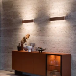 Applique Da Parete-Linea Light Applique box w2 ottone led 28w 2700k biemissione