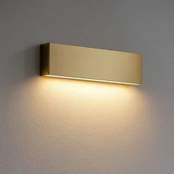 Applique Da Parete-Linea Light Applique box w1 ottone led 14w 3000k mono emissione