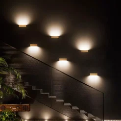 Applique Da Parete-Linea Light Applique box w1 ottone led 14w 3000k mono emissione