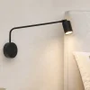 Applique Camera Da Letto-Selezionato da Mazzolaluce Applique braccio orientabile nero con interruttore per comodini camera da letto