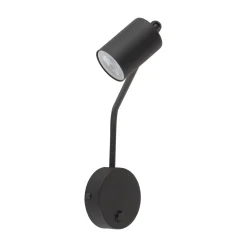 Applique Camera Da Letto-Selezionato da Mazzolaluce Applique braccio orientabile nero con interruttore per comodini camera da letto