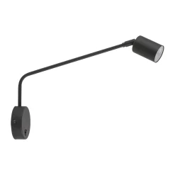 Applique Camera Da Letto-Selezionato da Mazzolaluce Applique braccio orientabile nero con interruttore per comodini camera da letto