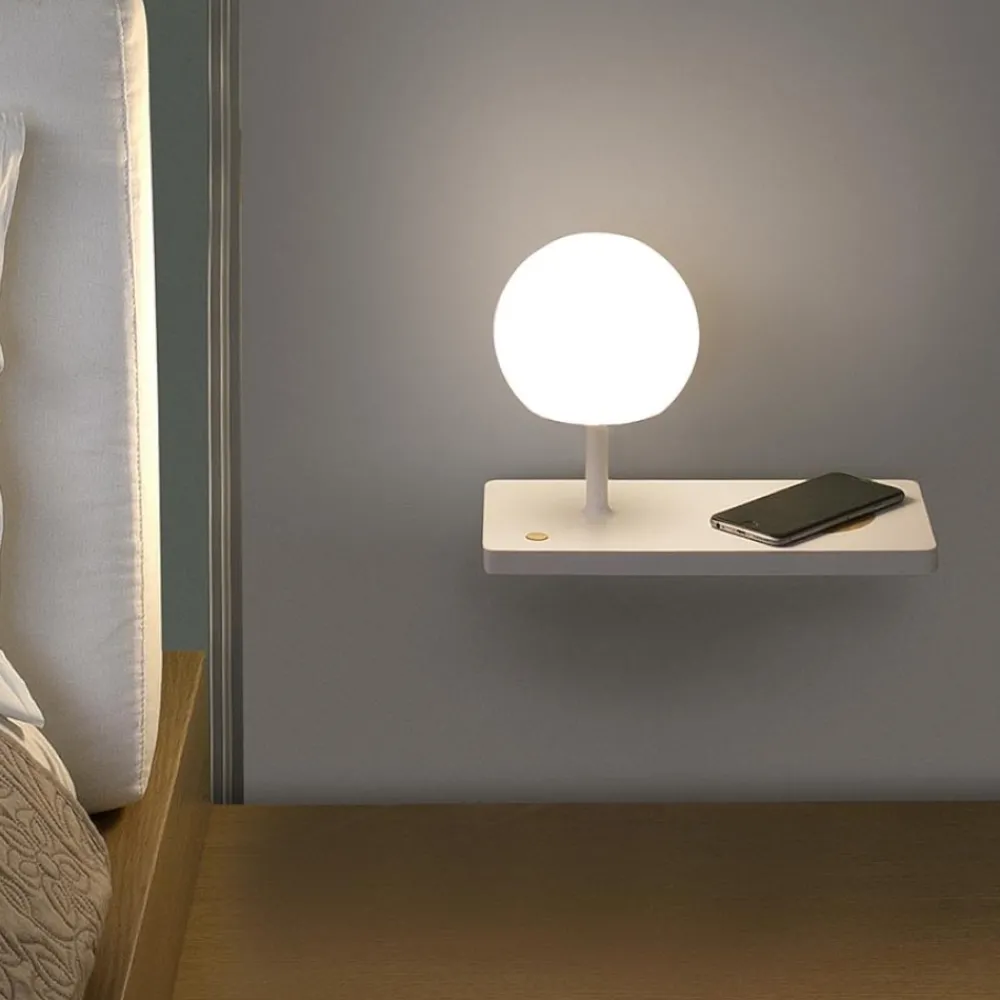 Applique Camera Da Letto-Selezionato da Mazzolaluce Applique camera da letto lato sinistro mensola presa usb caricatore wireless