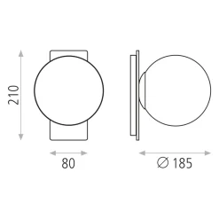 Applique Camera Da Letto-Selezionato da Mazzolaluce Applique camera da letto moderna 5w 3000k nero sfera vetro bianco