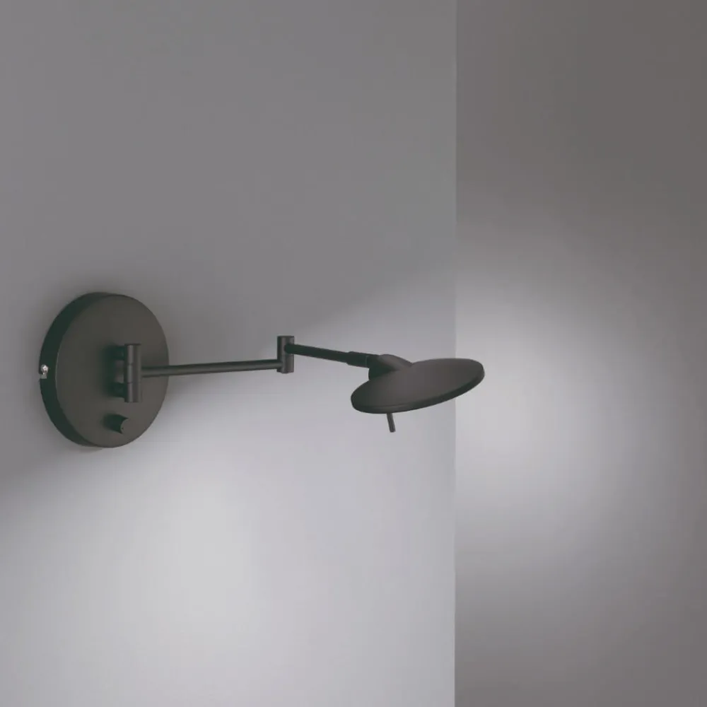 Applique Camera Da Letto-Selezionato da Mazzolaluce Applique camera da letto moderna orientabile led 3000k nero opaco