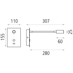 Applique Camera Da Letto-Selezionato da Mazzolaluce Applique camera da letto multifunzione led 3w 3000k usb nero luce orientabile