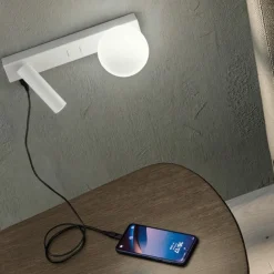 Applique Da Parete-Perenz Illuminazione Applique camera da letto presa usb doppia luce bianco fog perenz