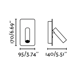 Applique Camera Da Letto-Selezionato da Mazzolaluce Applique camera da letto 3w 3000k orientabile grigio