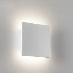 Applique Da Parete-Selezionato da Mazzolaluce Applique ceramica gesso led 18w quadrato 2700k bianca