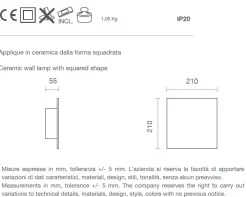 Applique Da Parete-Selezionato da Mazzolaluce Applique ceramica gesso led 18w quadrato 2700k bianca