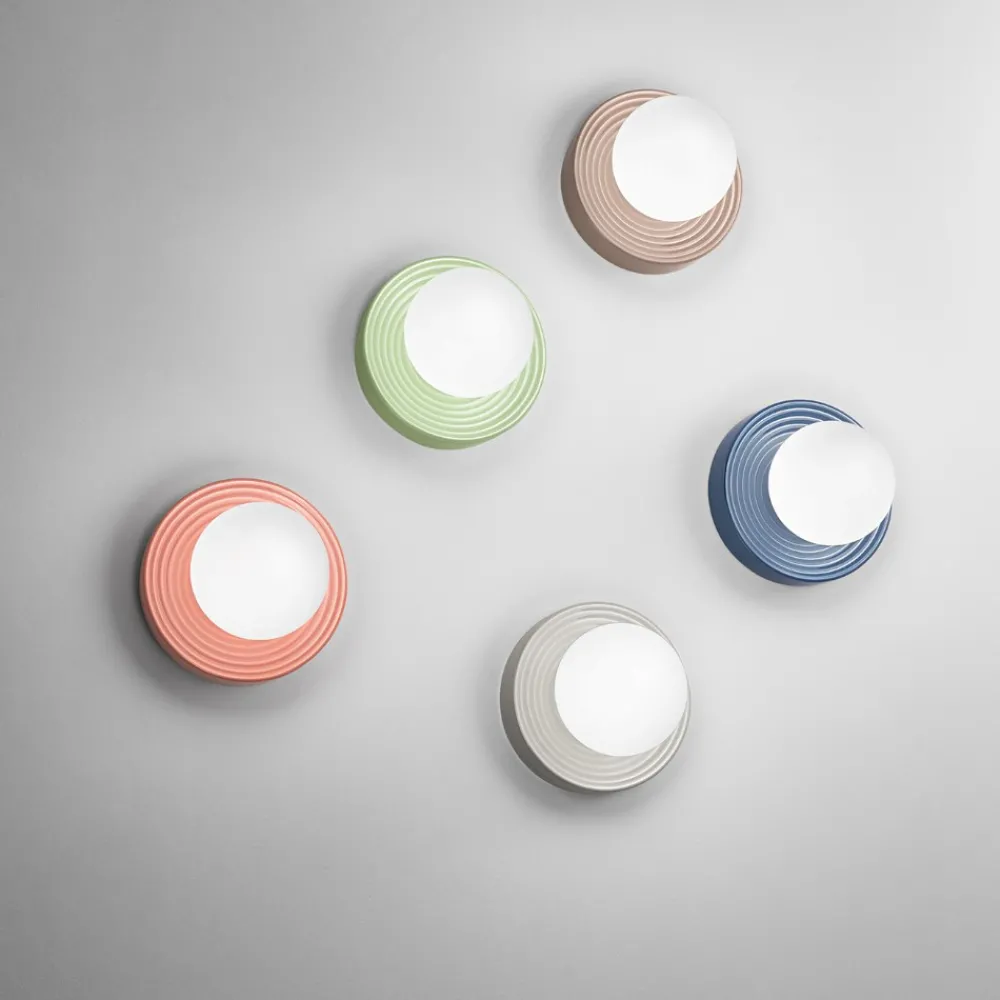 Applique Da Parete-Perenz Illuminazione Applique ceramica grigio lucido sfera di vetro perenz ceramic