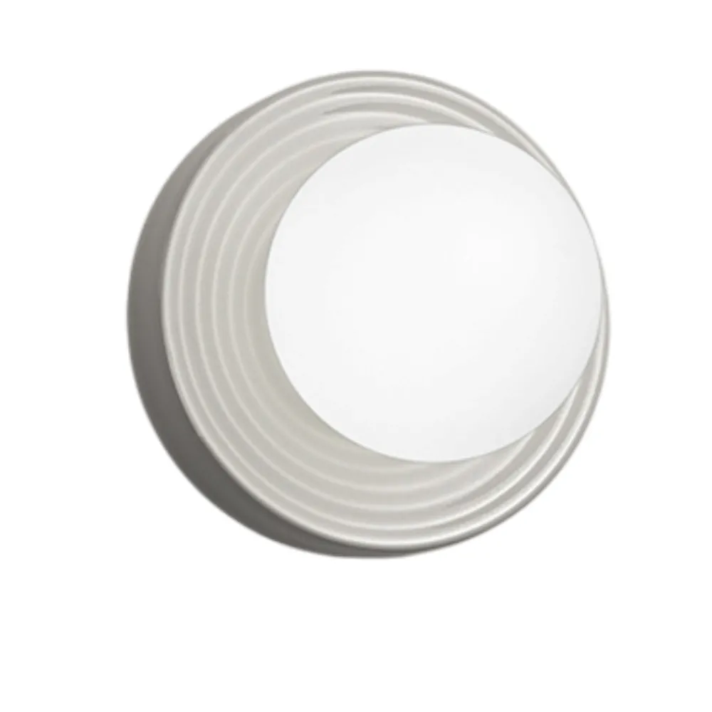 Applique Da Parete-Perenz Illuminazione Applique ceramica grigio lucido sfera di vetro perenz ceramic