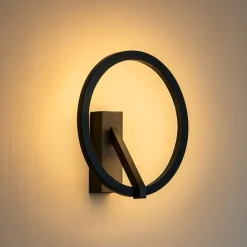 Applique Da Parete-Selezionato da Mazzolaluce Applique cerchio nero design moderna led 2700k-3000k-4000k